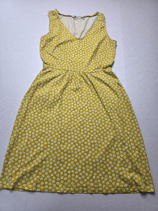 Boden Dresses & Skirts - Boden Melinda Yellow Floral Midi Jersey Dress, Size 4
